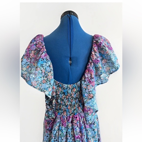 Anthropologie Clementina Eyelet Floral Boho Maxi Dress Women’s Size M - Picture 8 of 16